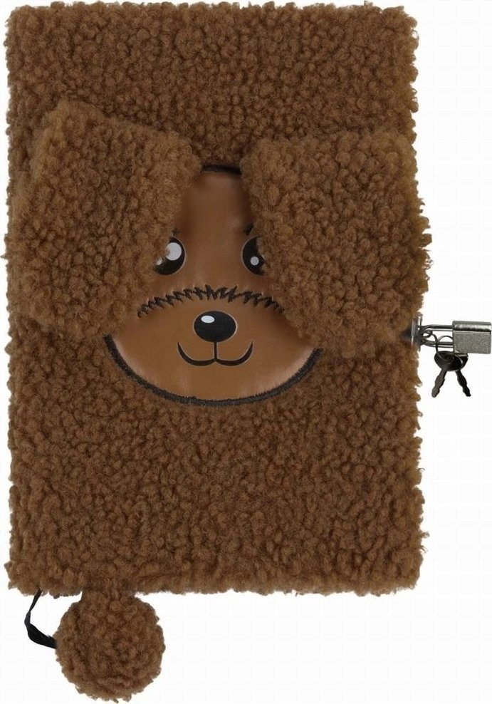 Plush diary with a padlock Dog