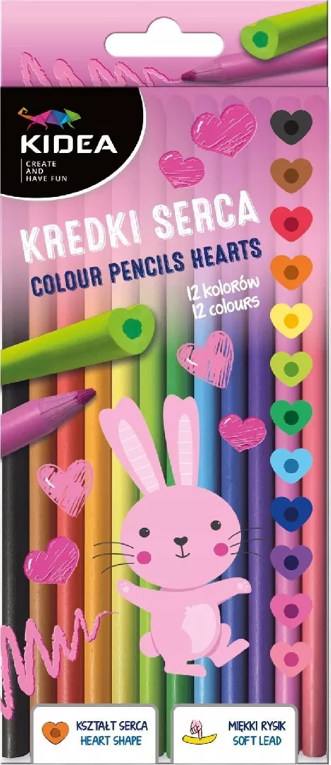 Derform OLO PENCIL 12 COL HEARTS