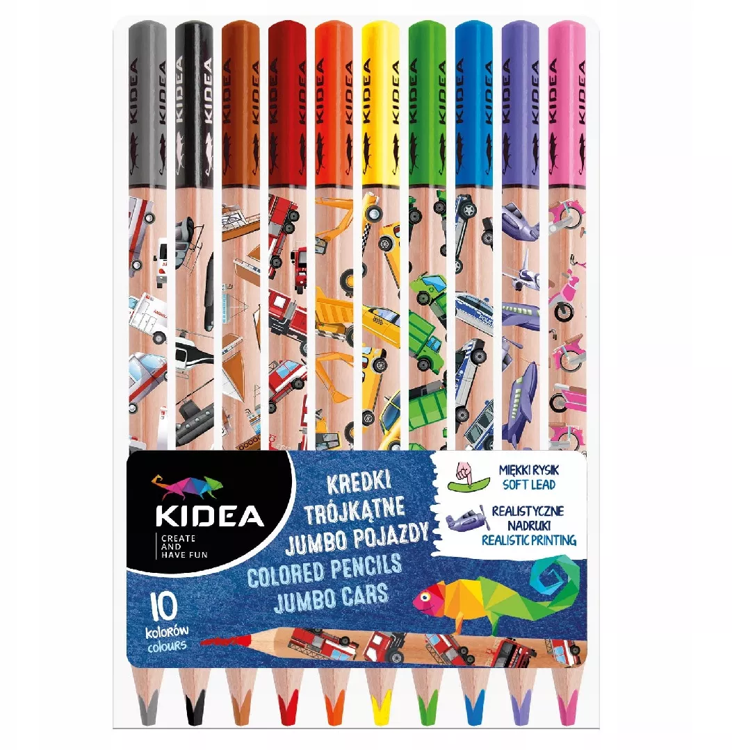 Triangular jumbo crayons kidea vehicles 10