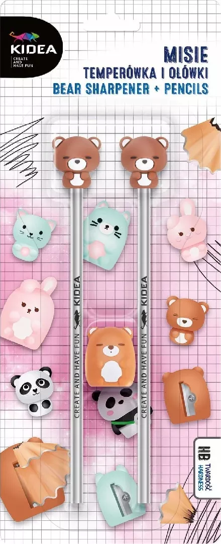 KIDEA Teddy bears sharpener with pencils