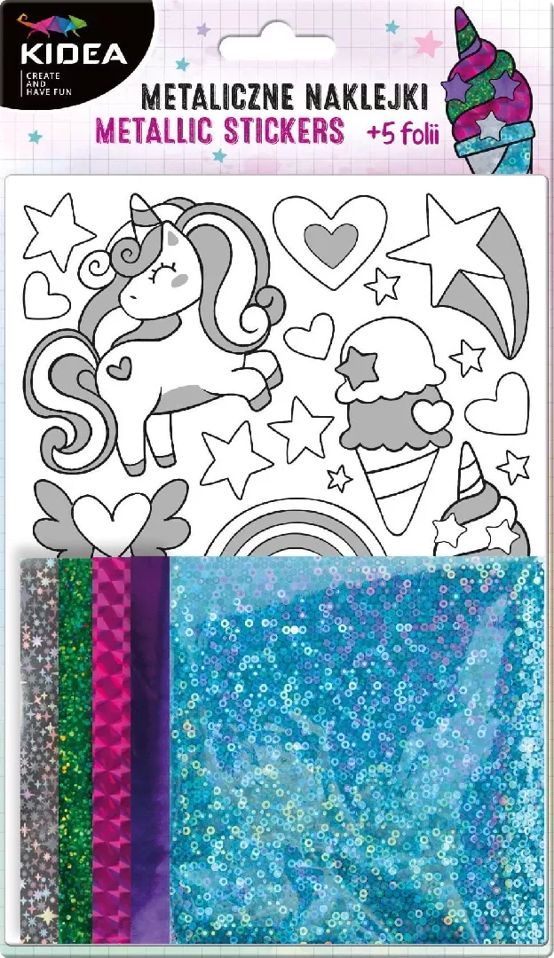 Metallic stickers creative set Unicorn KIDEA