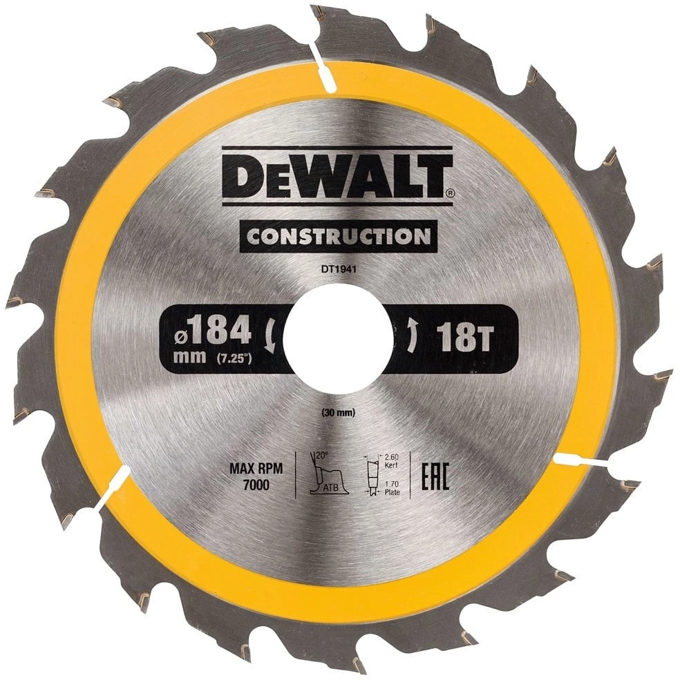 Dewalt Circular saw 184x30mmx18z - DT1941-QZ