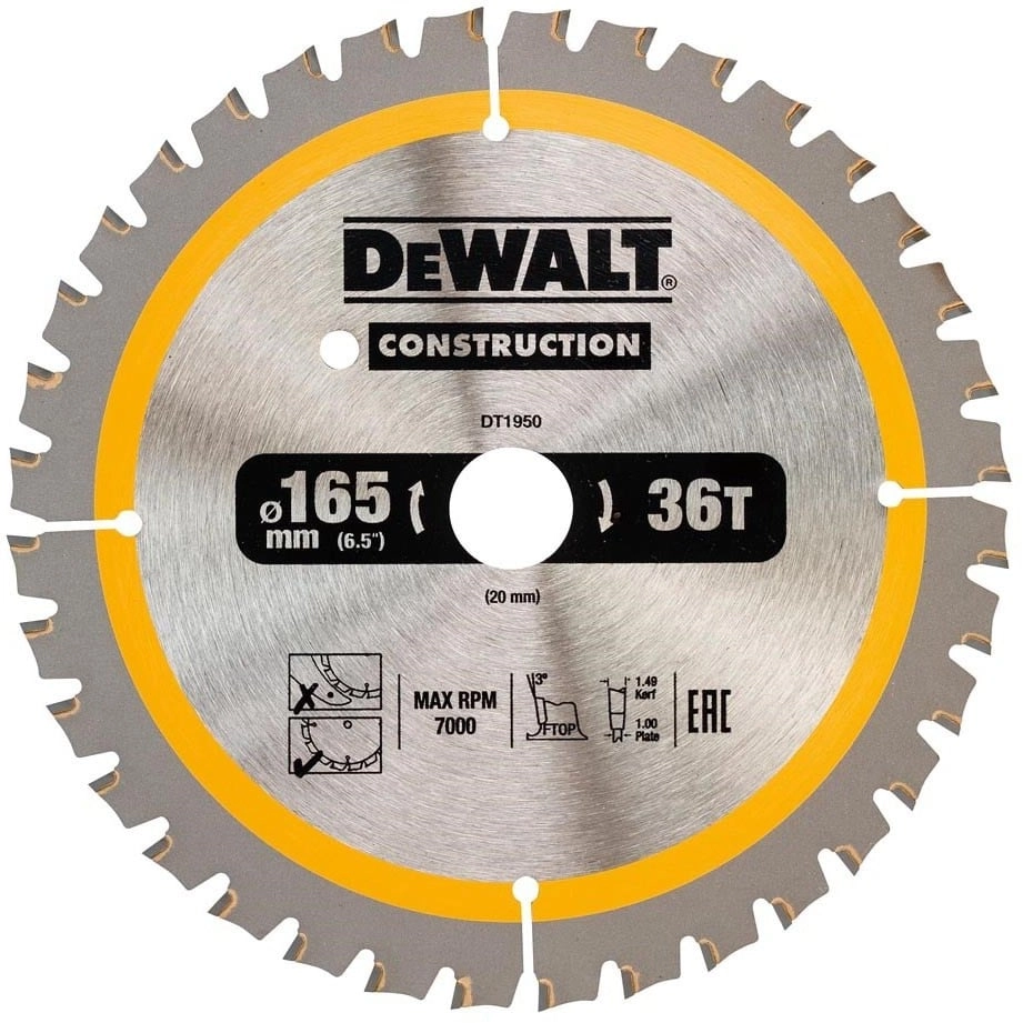 Dewalt Circular saw 165x20mmx36z - DT1950-QZ