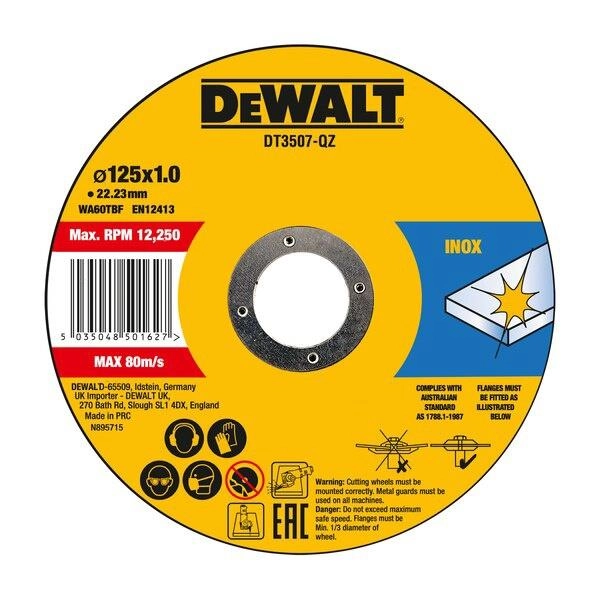 Dewalt inox steel cutting disc 125x1mm