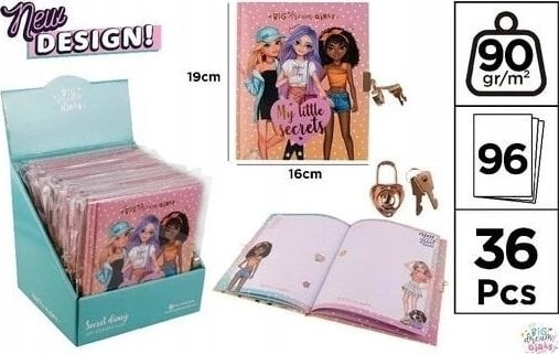 Big Dream Girls MIX padlocked diary