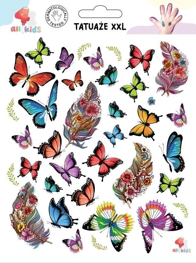 Washable tattoos for children Butterfly feathers