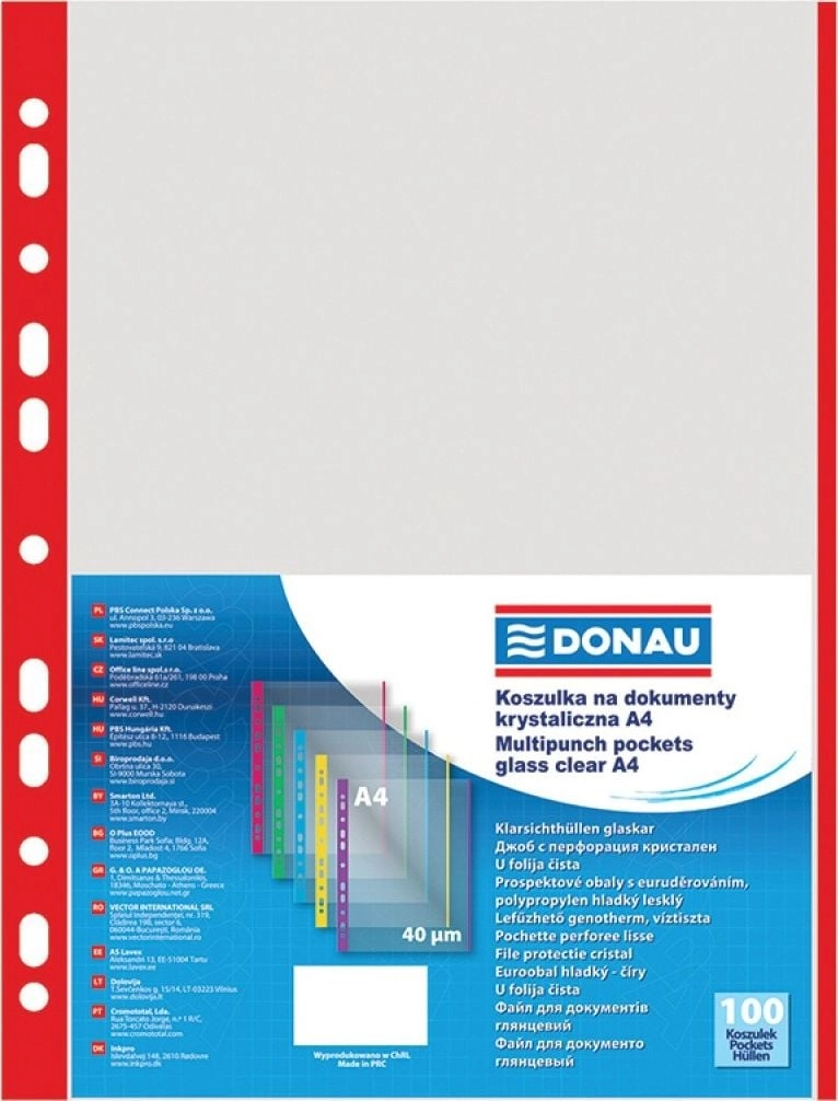 Donau Document sleeves PP  A4  crystal