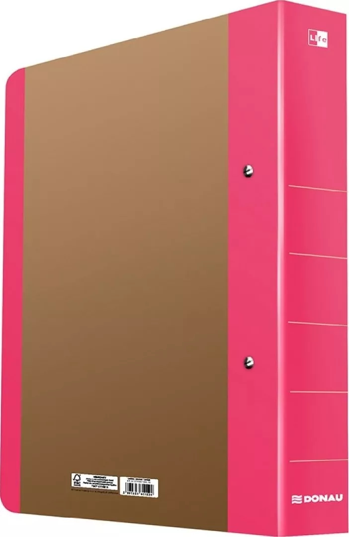 Ring binder A4/2RD/50mm pink DONAU 493172