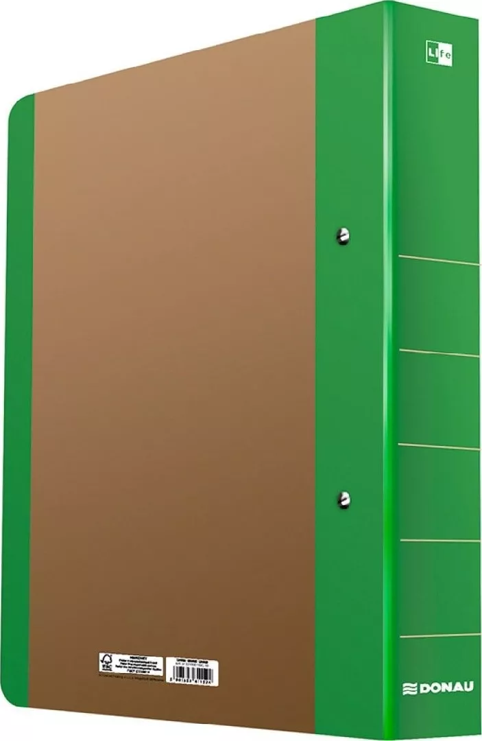 Ring binder A4/2RD/50mm green DONAU 493176