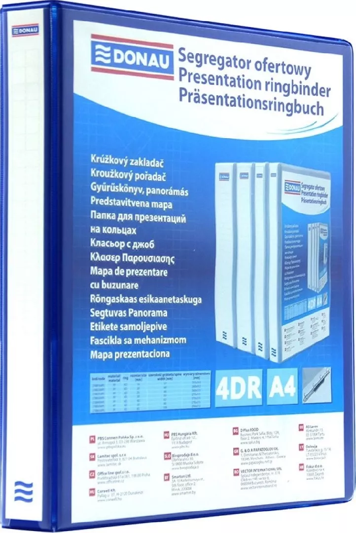 Donau 4-ring binder A4 44mm blue