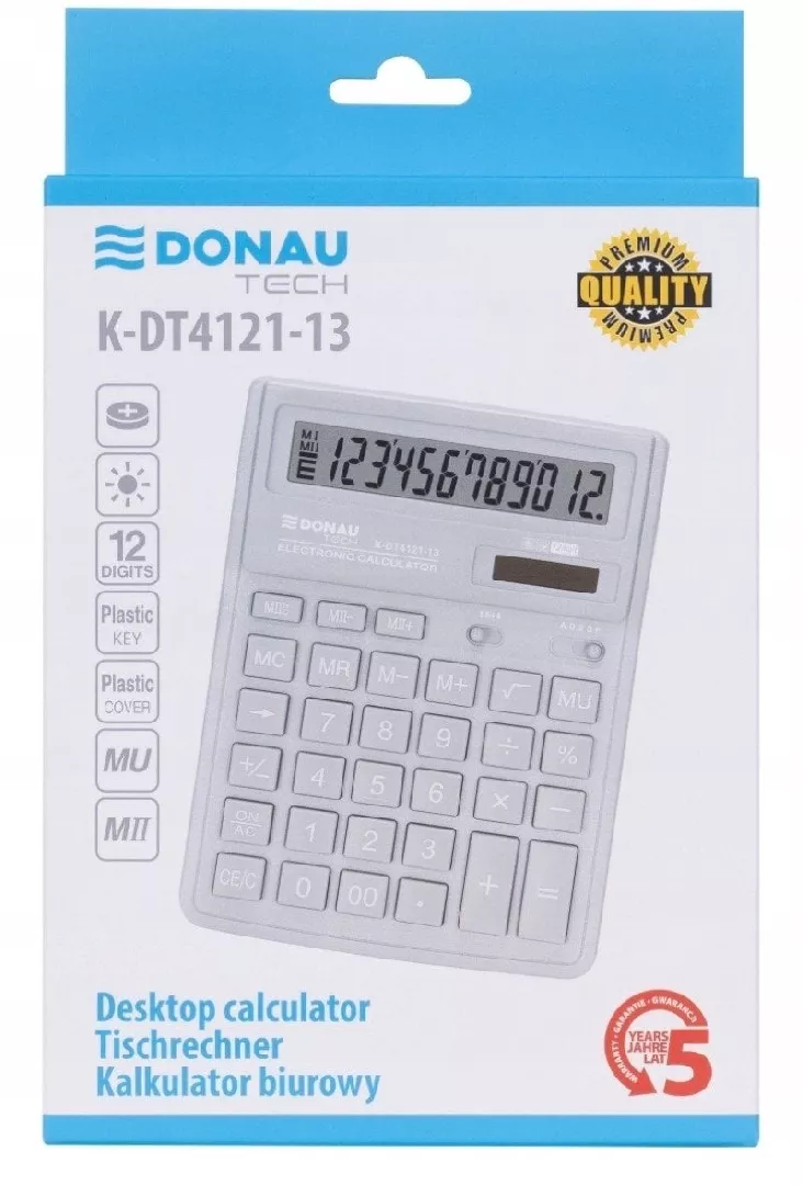 DONAU TECH office calculator 12-digit. display