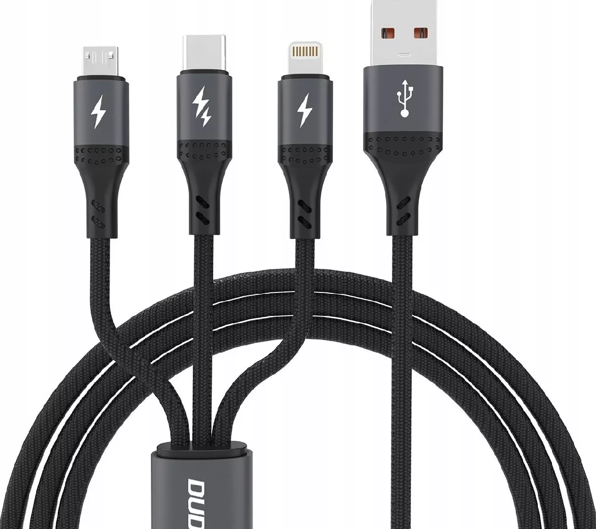 Dudao L3E 3-i-1 USB-A til MicroUSB/USB-C/Lightning