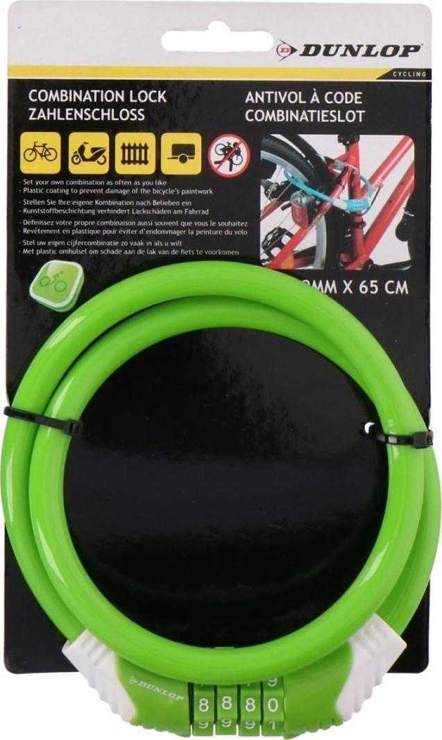 Dunlop Spiral bicycle lock with combination