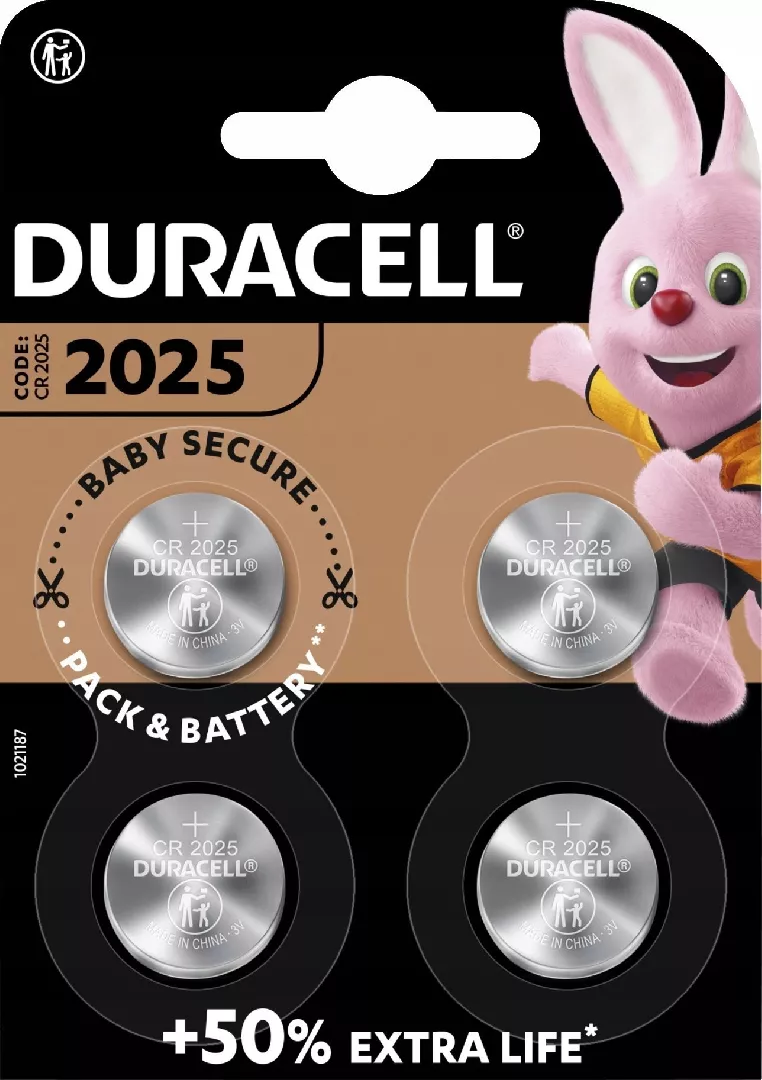 Duracell CR2025 lithium button cell 3V