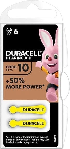 Batteries for hearing aid DURACELL 10