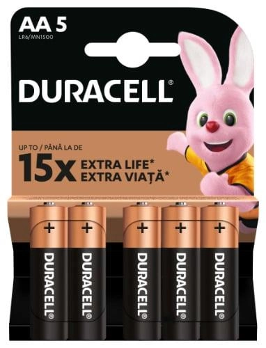 BATTERIES DURACELL AA 5 PCE 14970055