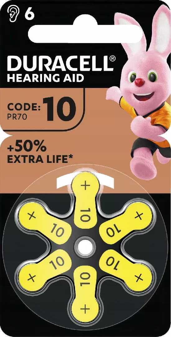 Duracell Battery EasyTab 10 (PR70) Hearing