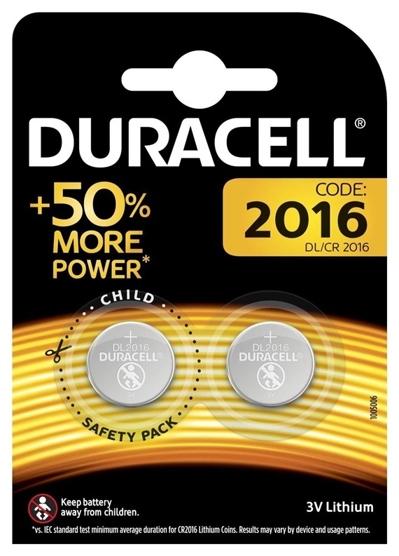 Duracell lithium battery DL 2016 3V