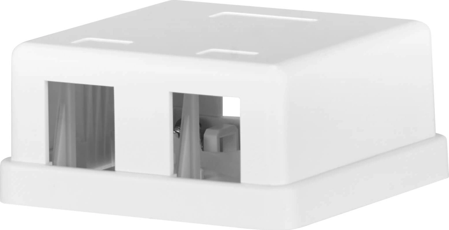 Keystone connection box  2 port  surface-mounted