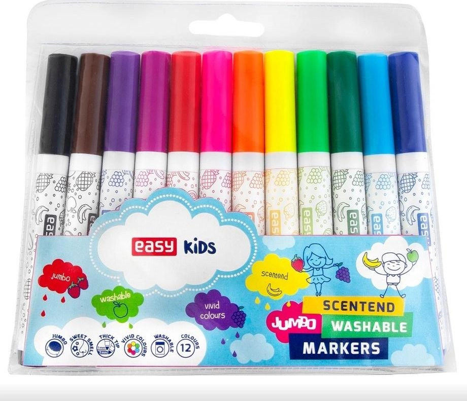 Jumbo spiral scented markers 12 colors