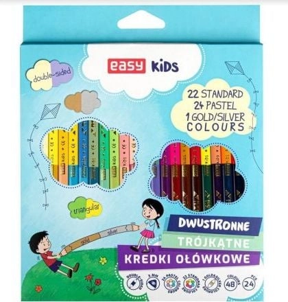 Easy Stationery Double-sided triangular crayons 48
