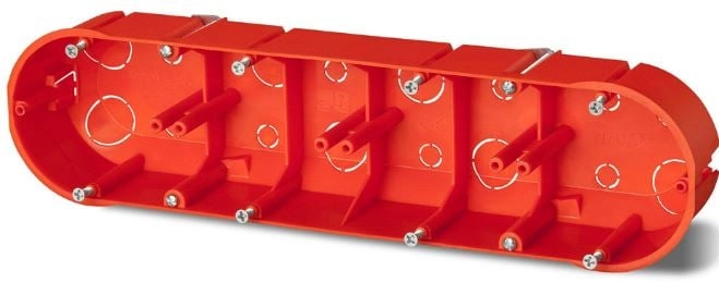 Elektro-Plast Puszka podtynkowa karton-gips PK-4x60 pomarańczowa