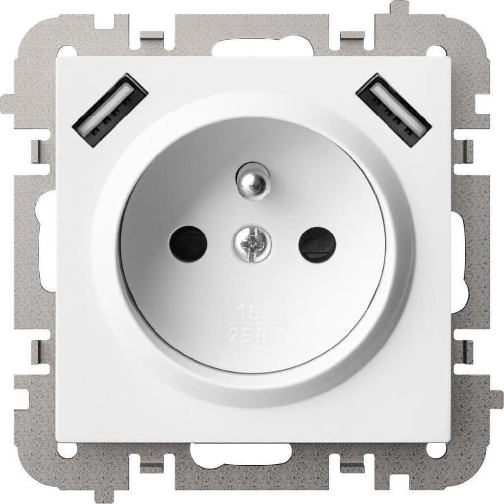 Elektro-Plast SANTRA socket 2P+Z 2xUSB Power
