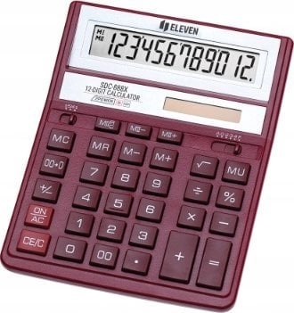 Eleven calculator 12-digit red display (SDC888XRDE)