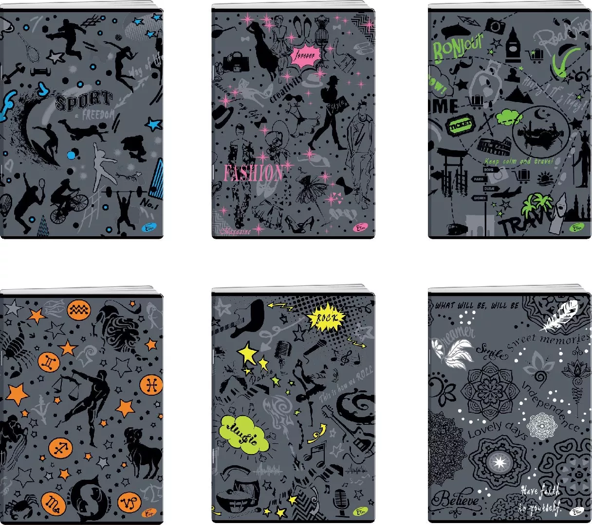 Elisa Notebook A5/60K SYMBOLS MIX line
