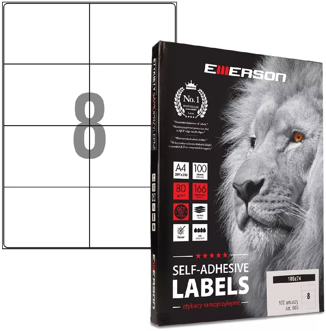 Emerson Labels A4 105x74mm white (100)