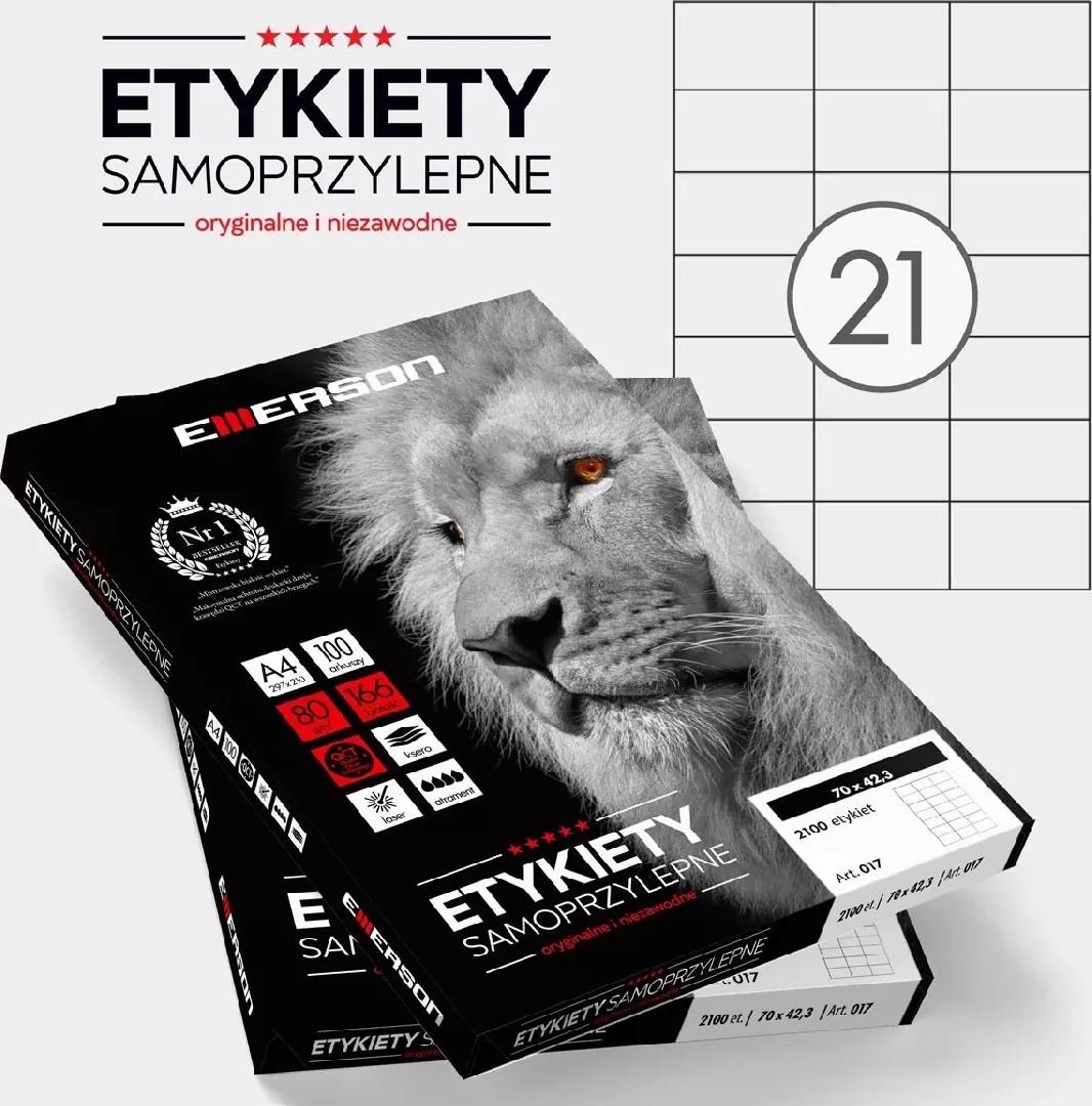 Emerson ETYKIETY 70 X 42.3