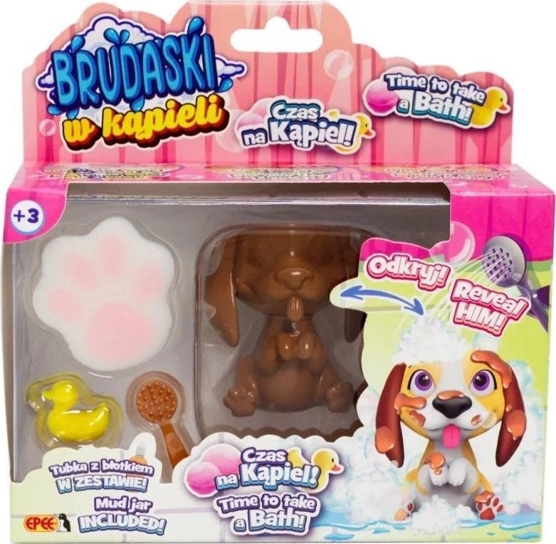 A dirty white and yellow Beagle