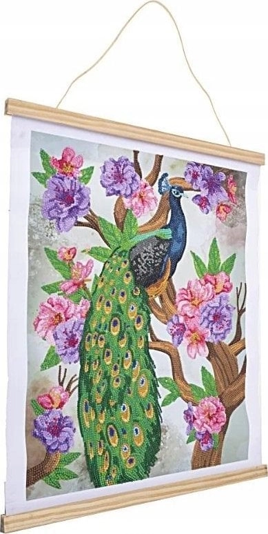 Poster 35x45cm with diamond mosaic Peacock