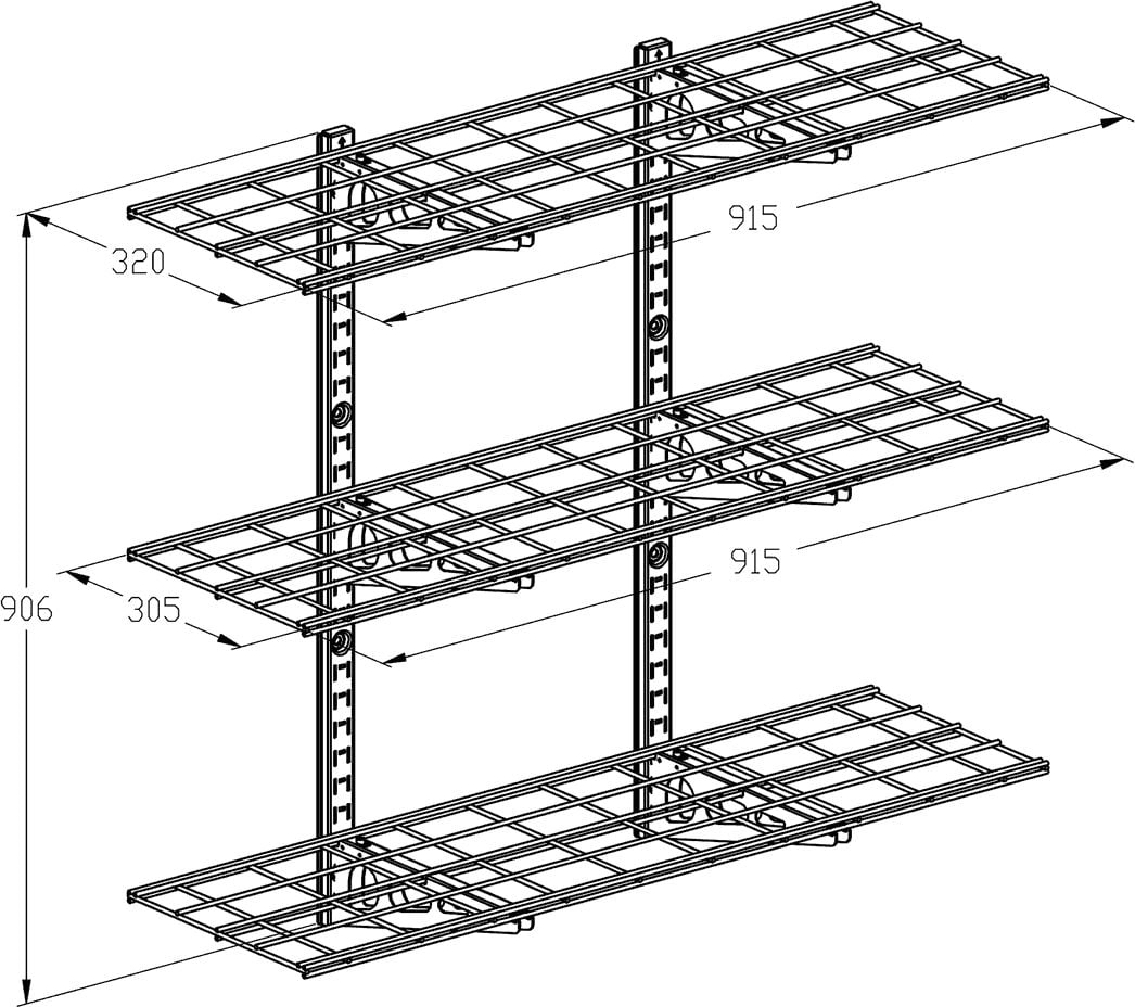 Ergosolid PG33B - Półka garażowa wisząca