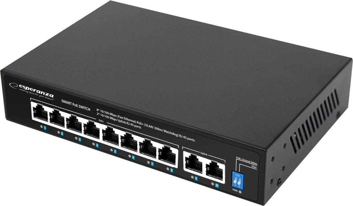 Esperanza ENS106 10-port Poe Switch 10/100