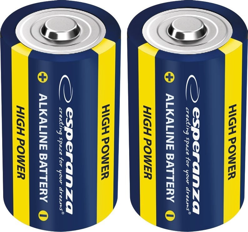 ESPERANZA ALALINE BATTERY D LR20 2PCS