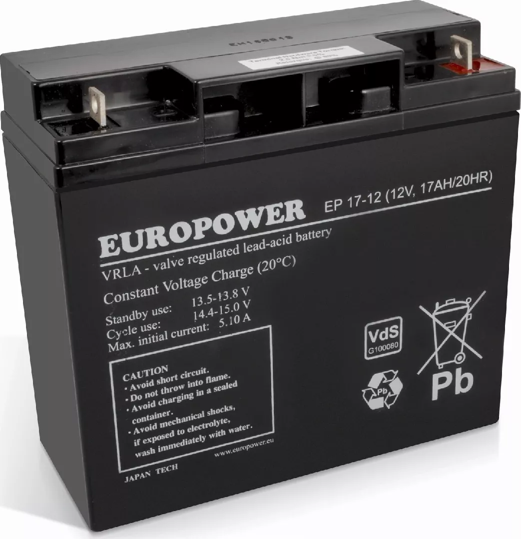 BATTERY 12V 17AH VRLA/EP17-12 EUROPOWER EMU