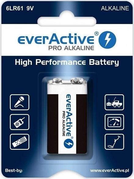 Baterijos 6LR61 everActive Pro Alkaline 6LR61