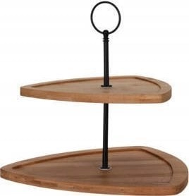 Excellent Houseware Two-tier bamboo cake stand