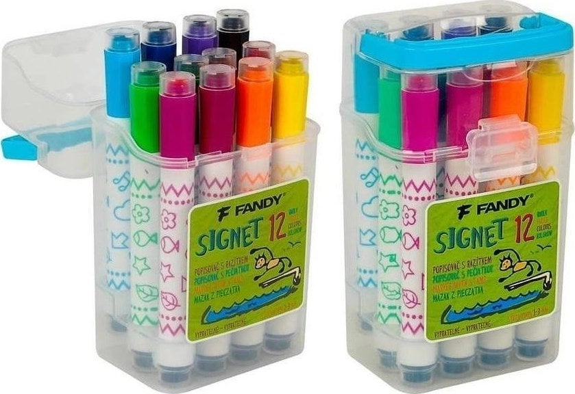 Signet marker with stamp  12 colors