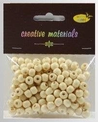 Cream wooden beads approx. 24g approx