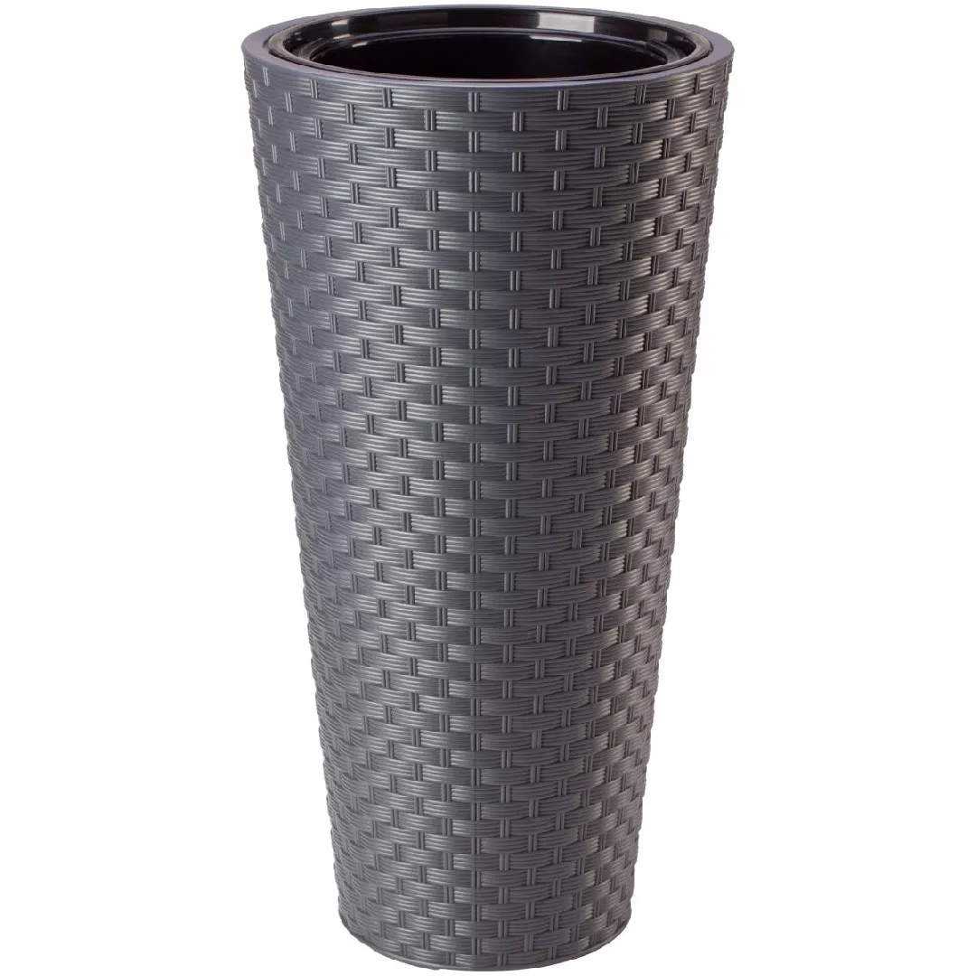 Puķu pods Rattana Slim 30cm  pelēks