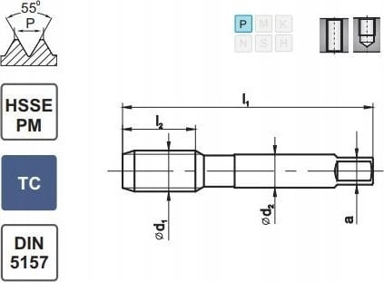 Fanar GWINTOWNIK G 1/8" DIN5157/2-P HSSE-PM
