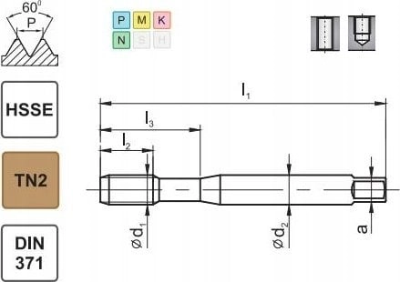 TAP M10 DIN-371C (6H) HSSE TIN