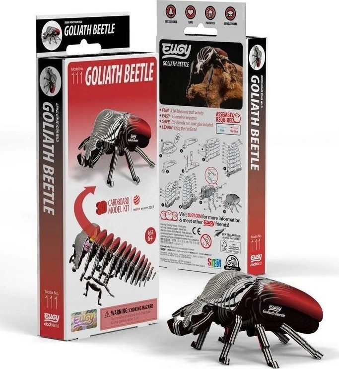 Goliath Eugy beetle. Eco 3D Puzzle