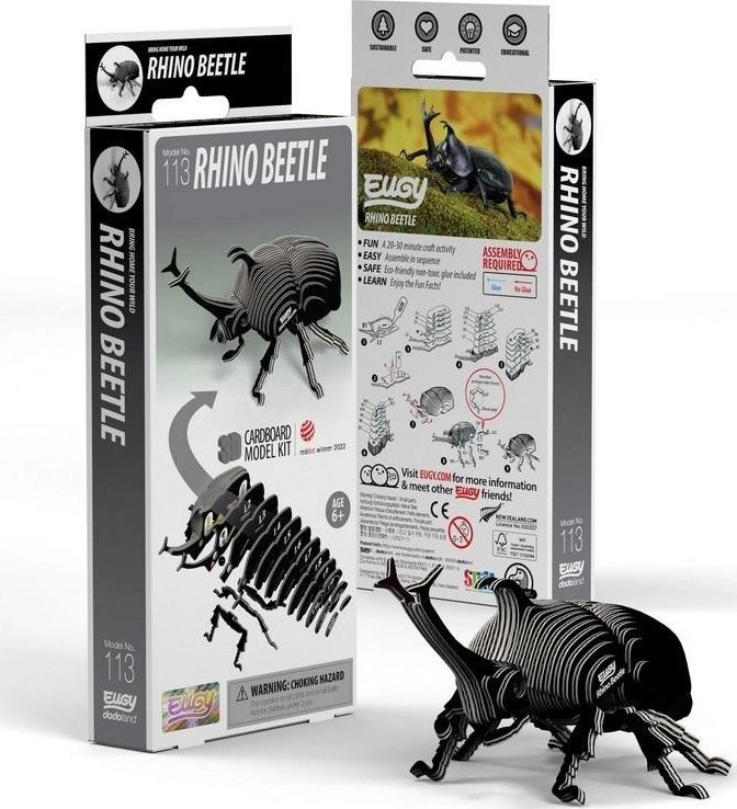 Hercules Eugy beetle. Eco 3D Puzzle