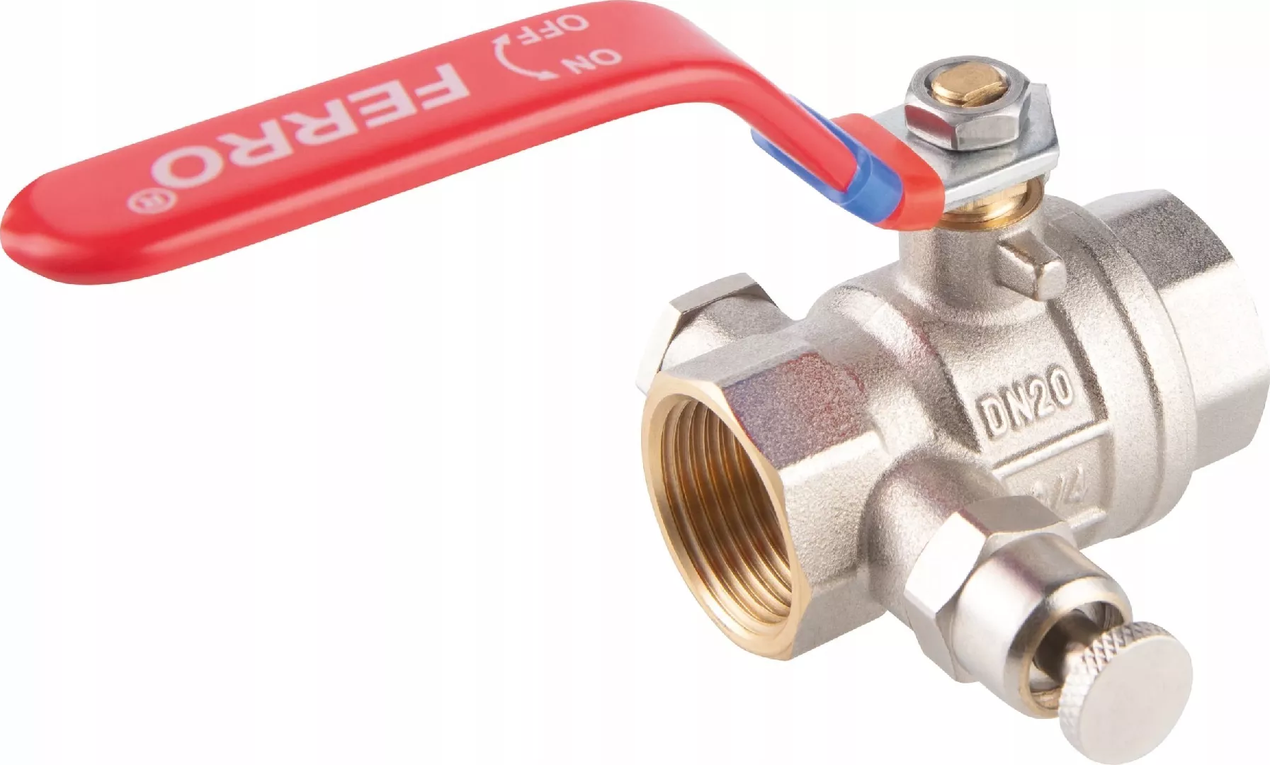 Screw-on ball valve with lever  with