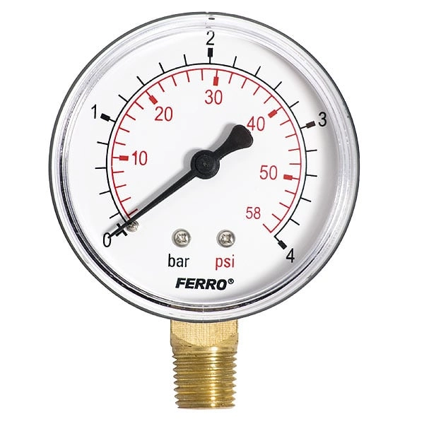 Ferro Manometr 63mm przyłącze 1/4" boczne