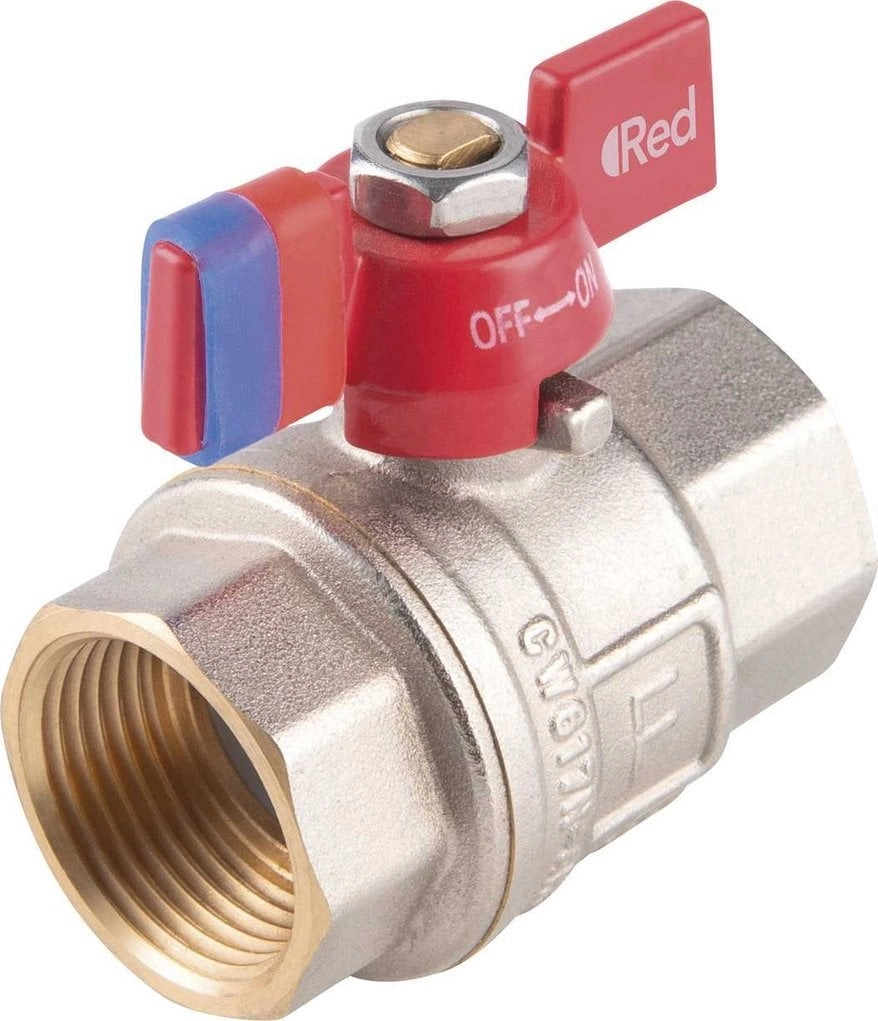 Screw-on ball valve with butterfly 1/2