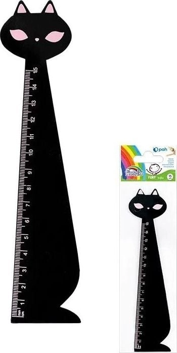 Fiorello Linijka drewniana 15cm kot czarny